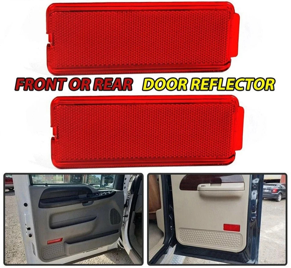 2Pcs Inside Door Reflector Light Lens Fit For 1999-2007 Ford F250 F350 F450 F550