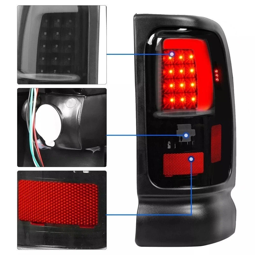 2PCS LED Tube Tail Lights Brake Lamps For 1994-2001 02 Dodge Ram 1500 2500 3500