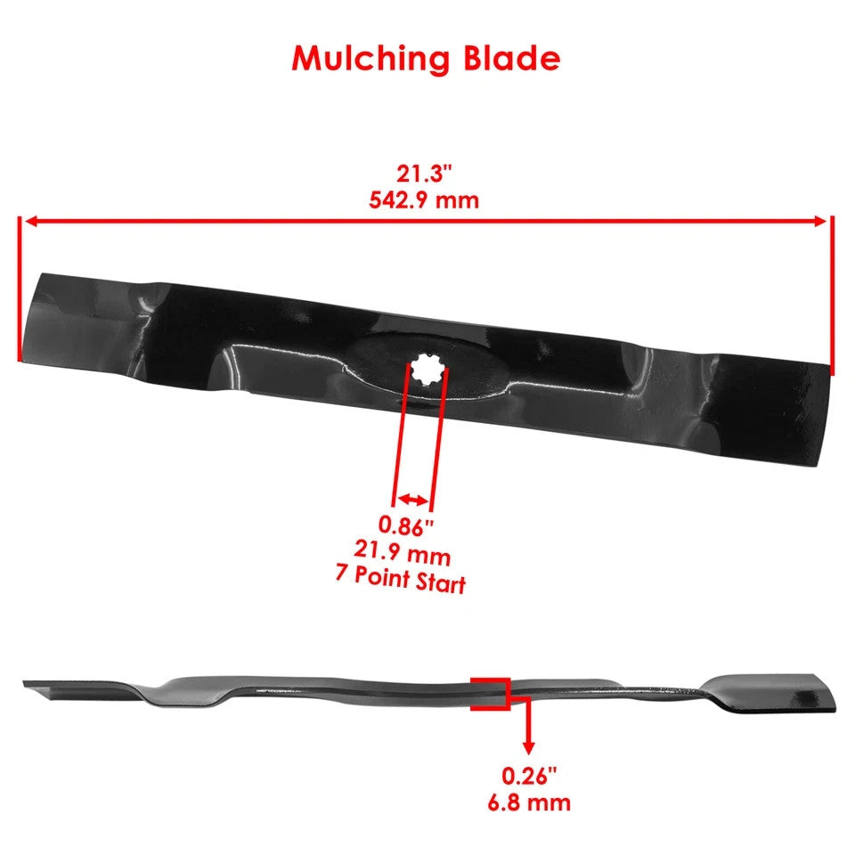 Caltric 21 3/8 inch 7 Point Star 42X" Deck Mulching Blade For John Deere