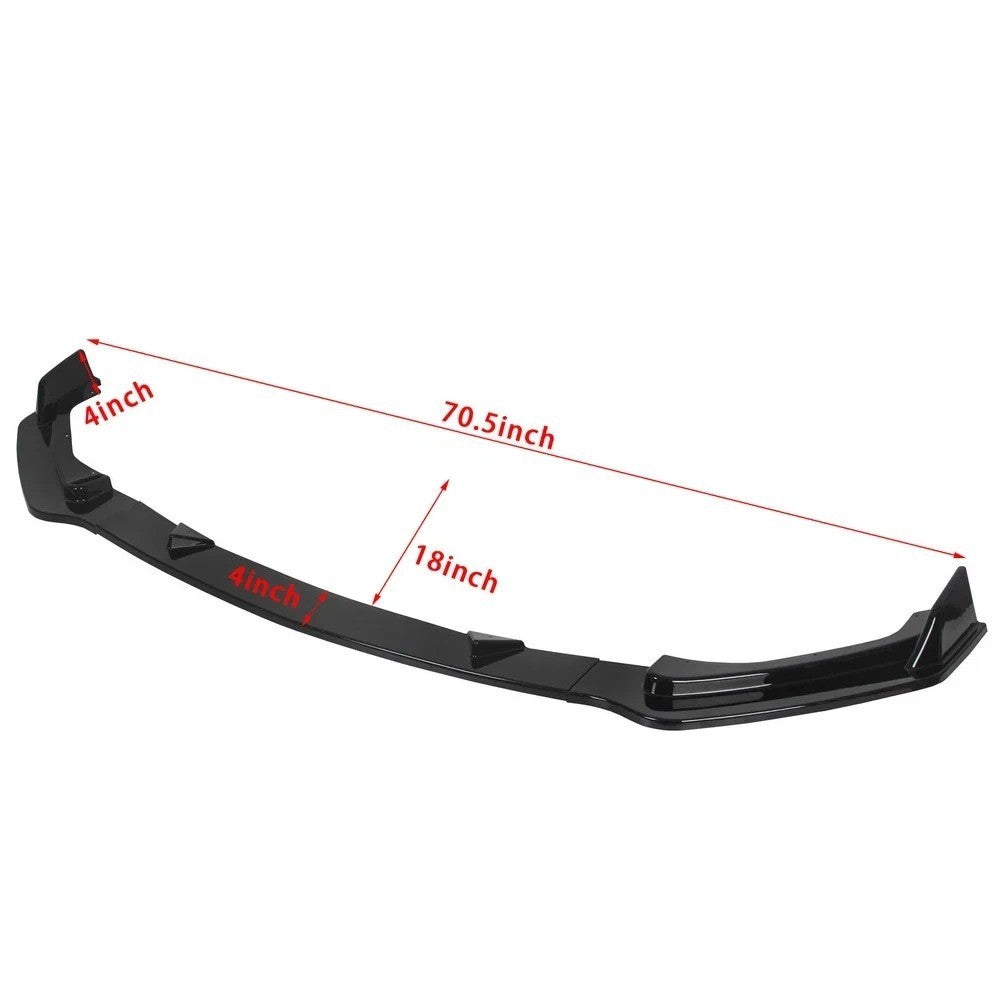 For Infiniti Q50 14-17 Glossy Black Front Bumper Lower Lip Spoiler Spiltter Kit