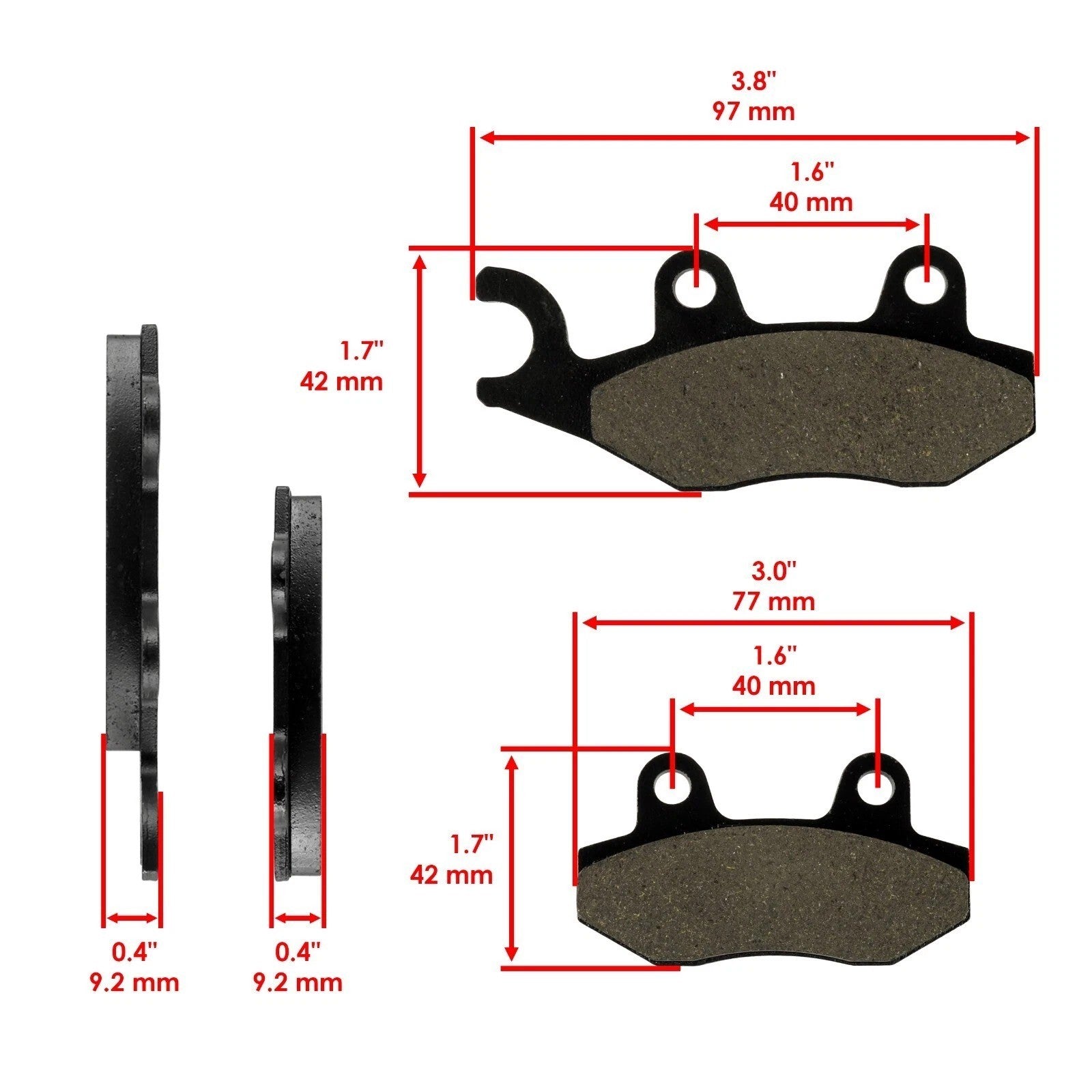 Front Rear Brake Pads for Kawasaki Teryx 800 Teryx4 800 Krf800 Krt800 2014-2016
