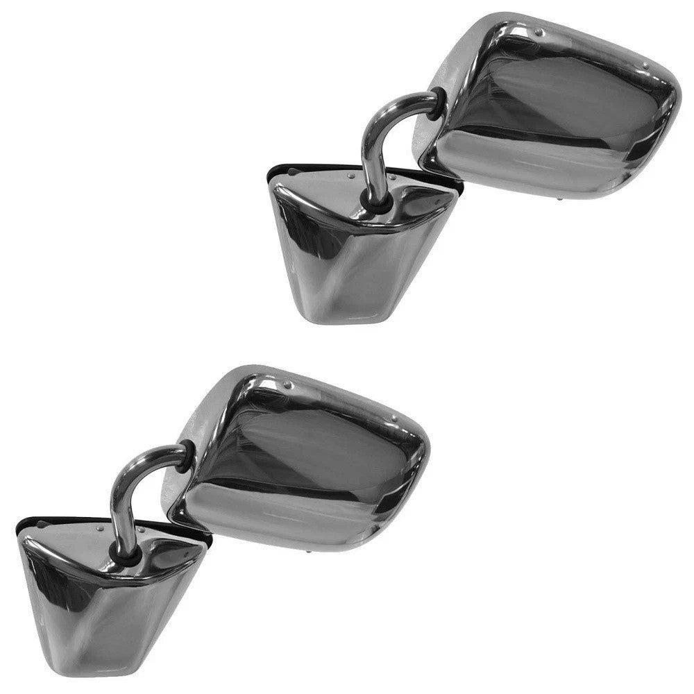 Mirror Stainless Steel Manual Driver Passenger Pair for Chevy GMC Van G-Series