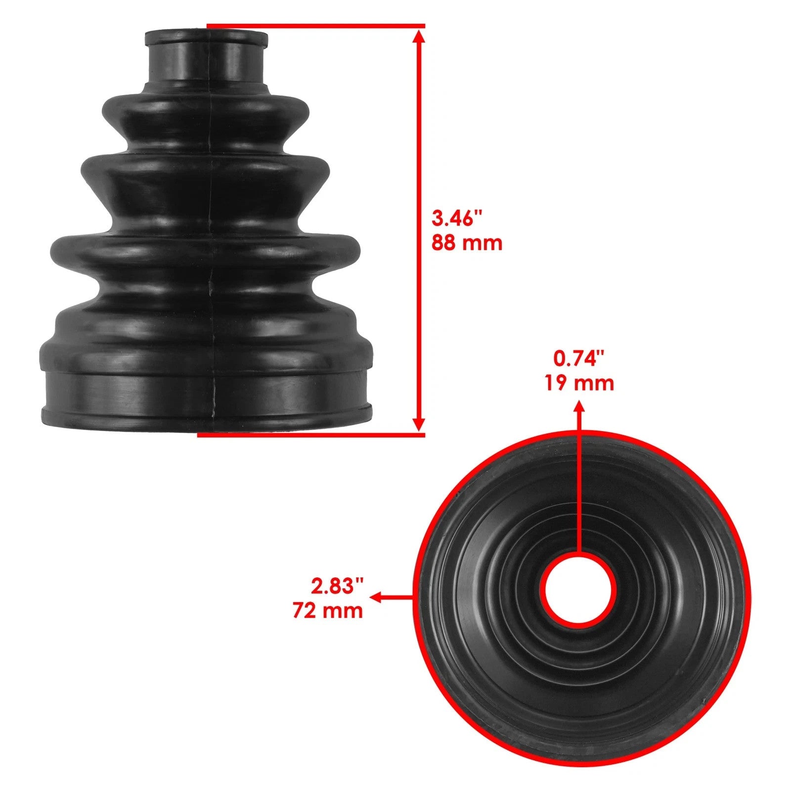 2 Rear Axle Inner Outer CV Boot Kit for Yamaha Rhino 660 YXR660F 4X4 2004