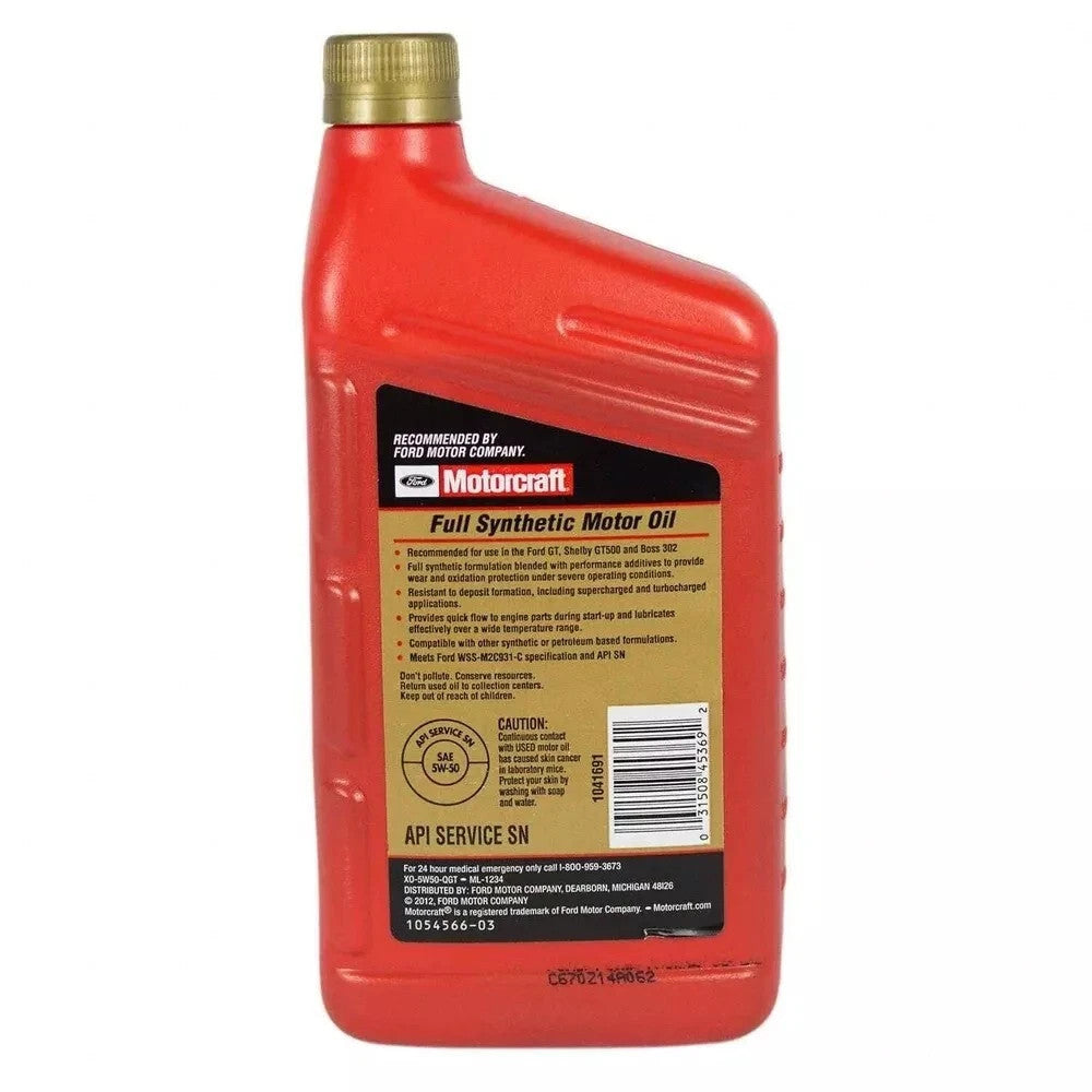 7 Quarts Motor Oil OEM FORD MOTORCRAFT Full Synthetic SAE 5W-50