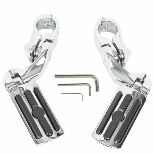 Motorcycle Highway Foot Pegs For Harley Touring Road King Steet Glide 1-1/4" Bar
