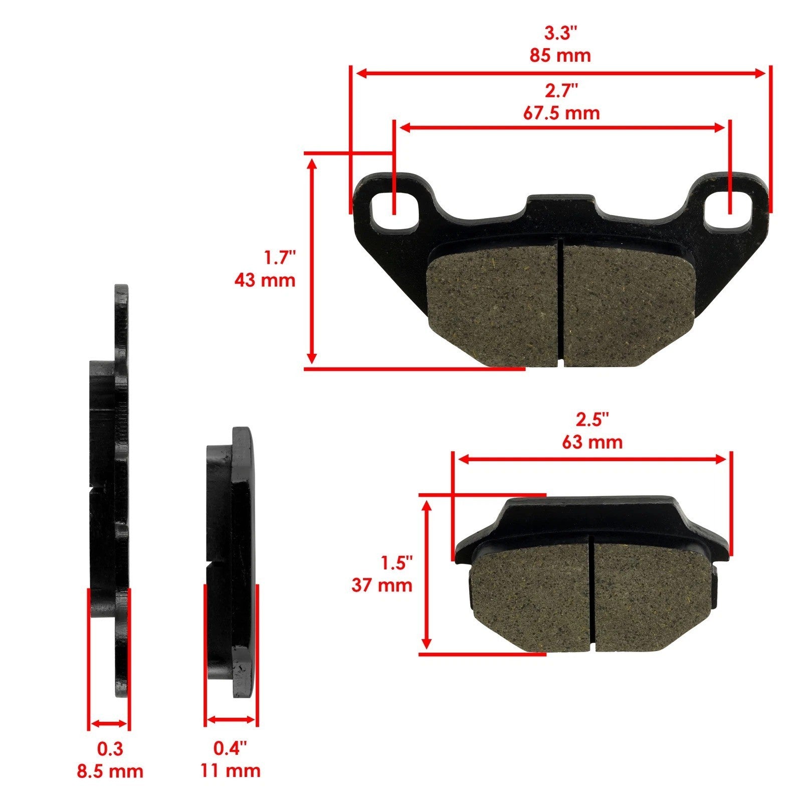 Rear Brake Pads for Arctic Cat Utility 150 2X4 2009 2010 2011 2012 2013 2014
