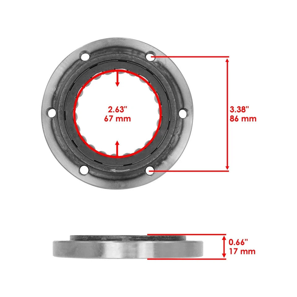 for Arctic Cat 500 4X4 2013-2017 Starter Clutch One Way Bearing Sprag and Gasket