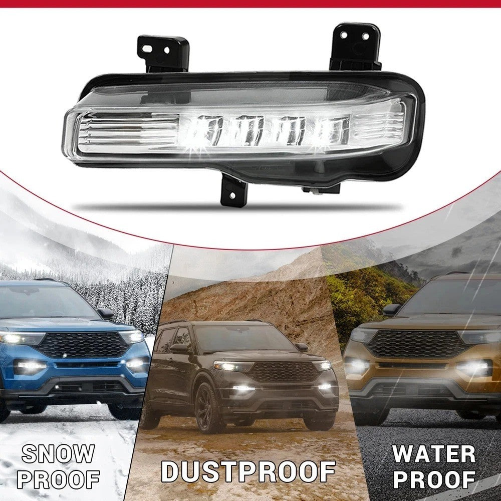 Pair For Ford Explorer 2020-2024 LED Fog Lights Bumper Replacement Lamps RH+LH