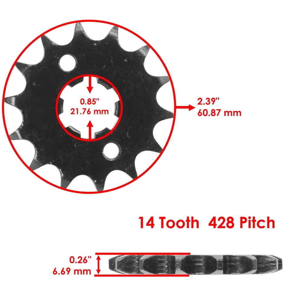 Drive Chain & Sprockets Kit for Yamaha TW200 Trailway 200 1987-1994