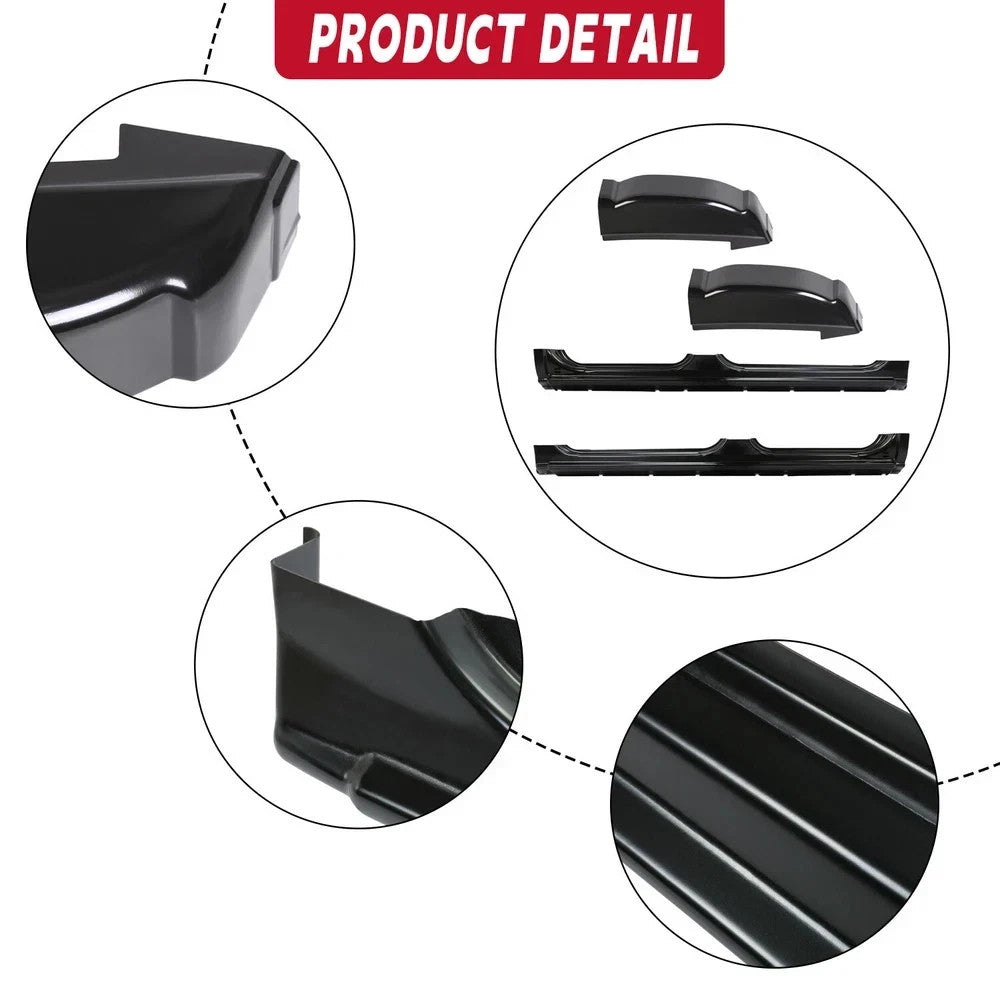 Rocker Panels & Cab Corners For 99-07 Silverado Sierra 1500 2500 3500 Crew Cab