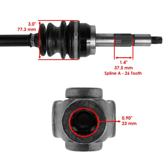 Front Left And Right CV Joint Axles for Polaris Scrambler 500 4X4 2004 2005