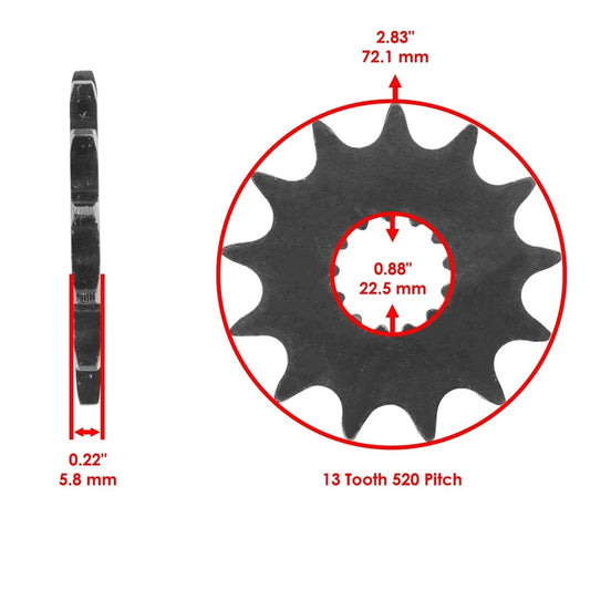 Black Drive Chain And Sprocket Kit for Yamaha YZ450F 2006-2017