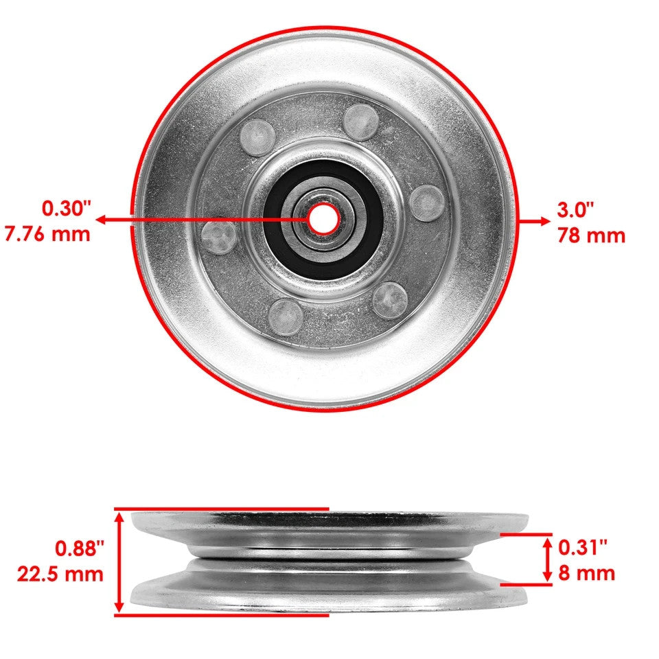 Caltric AM134500 Drive Belt Idler Pulley For John Deere Lawn Mower