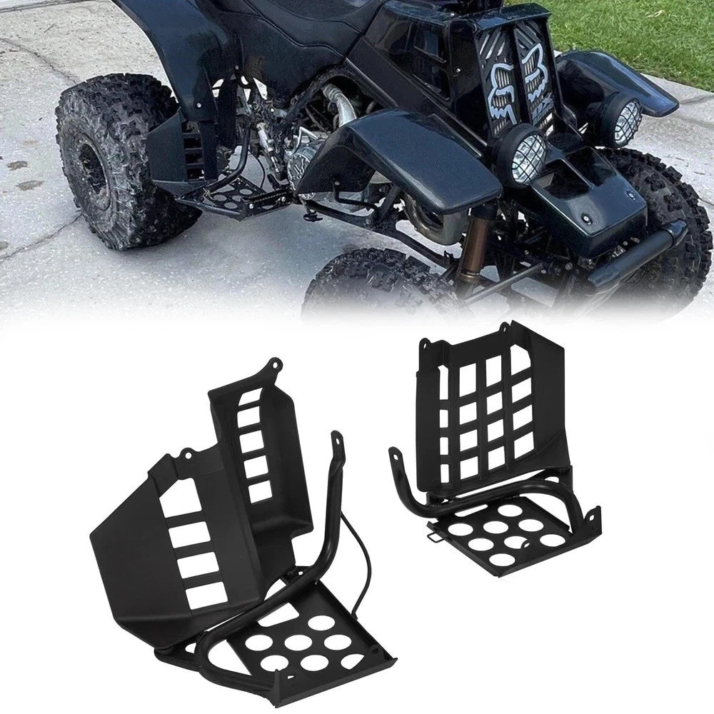 Black Heel Guards Footrest Fit Yamaha 87-06 Banshee 350 Left + Right Nerf Bars