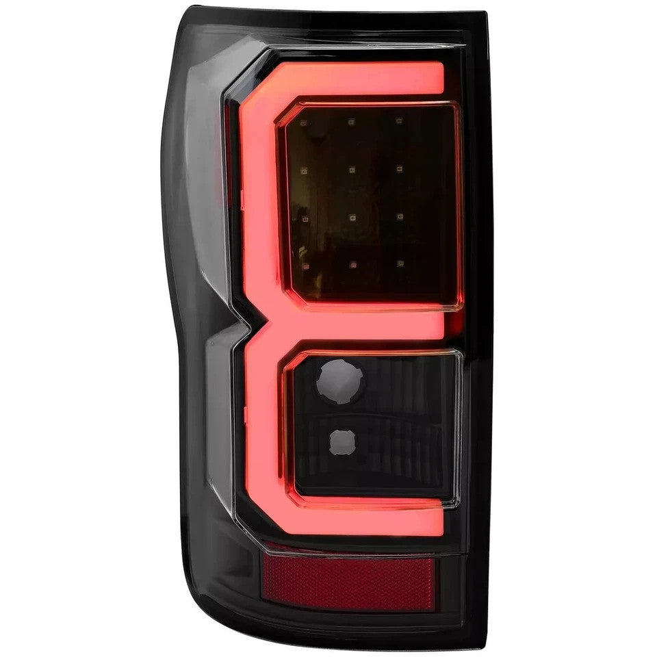 For Toyota Tundra  2007-2013  Dual C-Shape Tube Full LED Brake Black Tail Lights