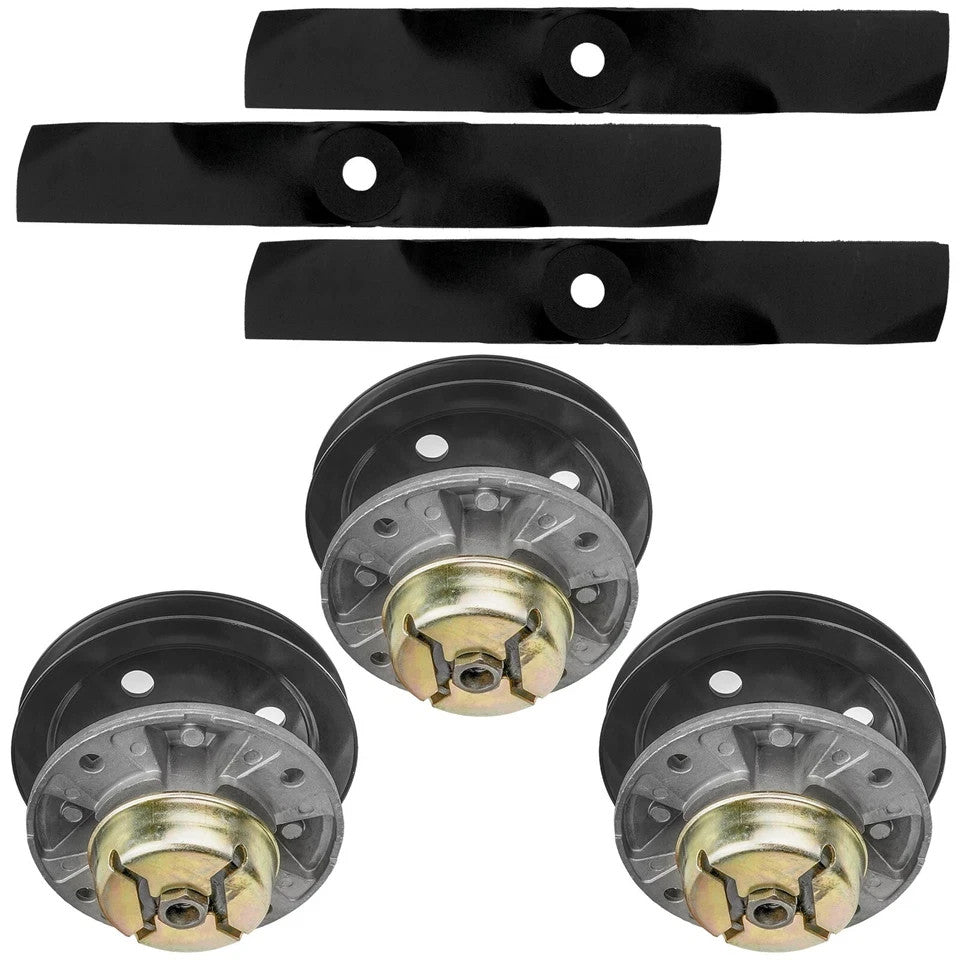 48" Deck Spindle w/Pulley Blade Kit for John Deere GT242 GT262 GT275 LX186 LX188