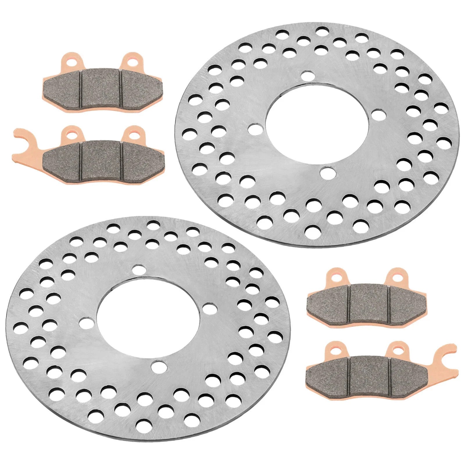 Front Left Right Brake Disc Rotor Pads for Yamaha Rhino 660 YXR660 4X4 2004-07