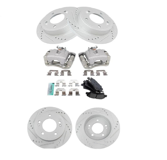 Rear Brake Calipers Ceramic Pads & Drilled Rotors Fits 2014-2016 Kia Soul