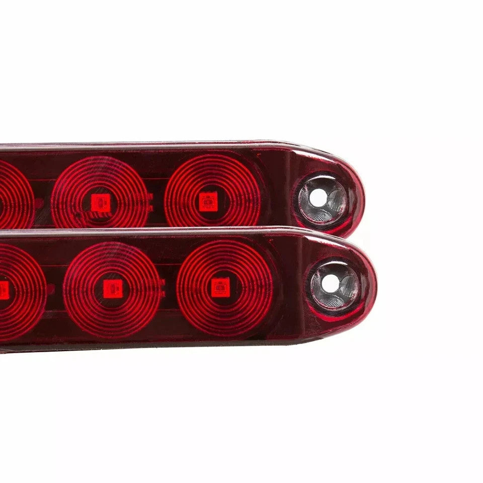 2pcs 16" Red 11 LED Trailer Truck Light Bar Stop Turn Tail Rear Brake Lamp Strip