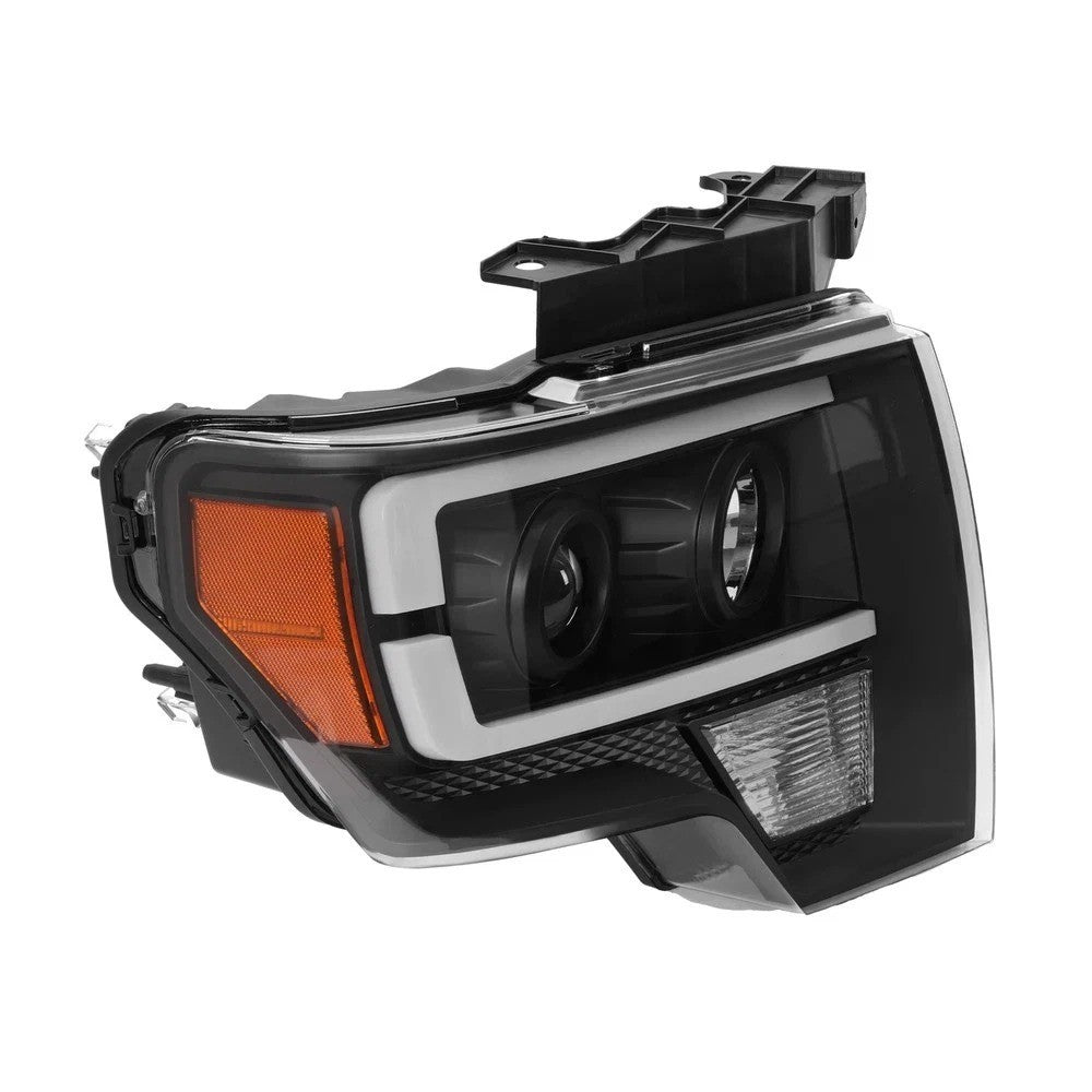 Pair Black Projector Factory Halogen Headlights W/LED DRL For Ford F150 2009-14