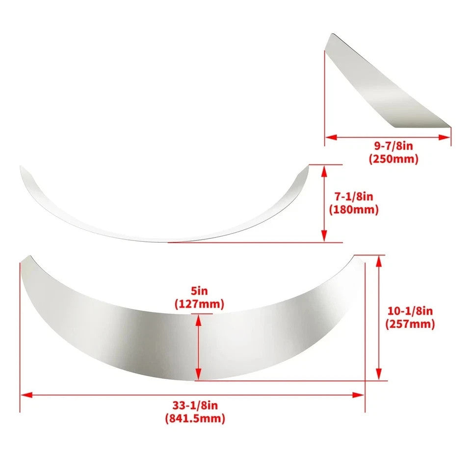 HECASA Universal Fender Flares 5" Wide 4PCS For Cars With 28"-30" Wheel Openings