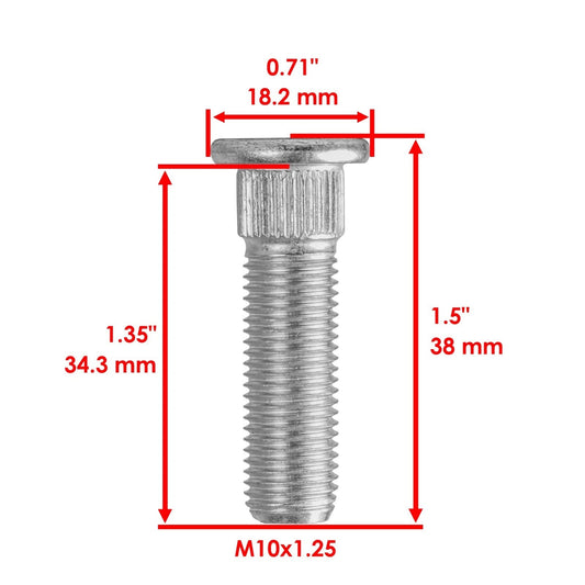 8 Rear Wheel Stud Bolt Serration for Yamaha Raptor 700 R YFM700 4X4 2006-2021