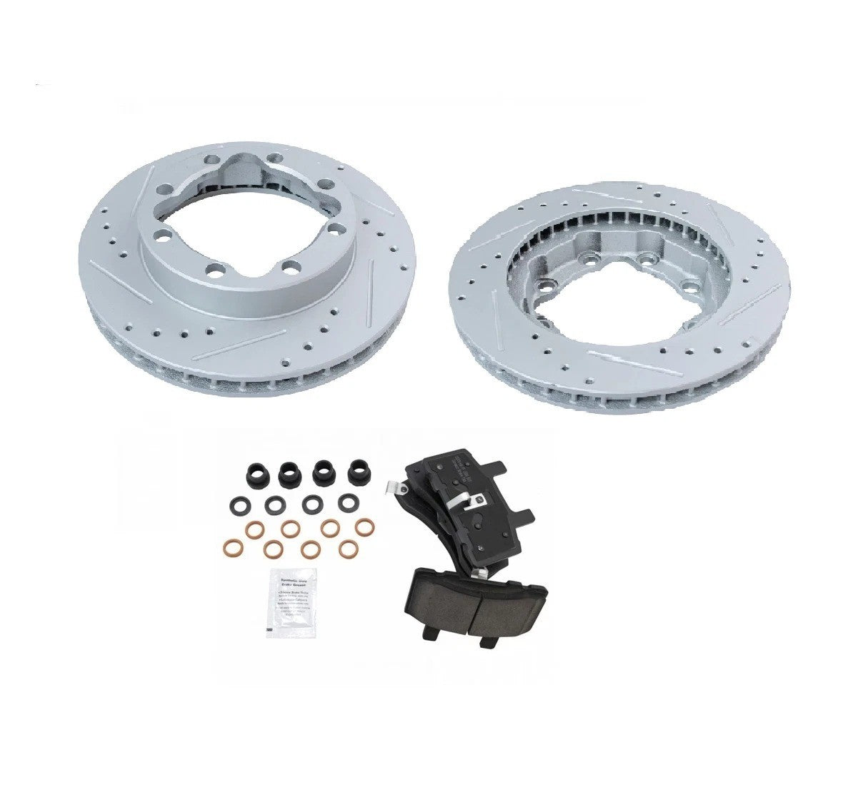Performance Brake Rotor Drilled Slotted Coated & Ceramic Pad Front Kit
