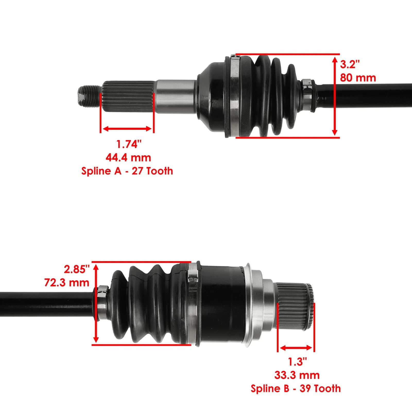 Rear CV Joint Axle For Yamaha Grizzly 400 450 YFM450FG 4x4 2007-10 Left & Right