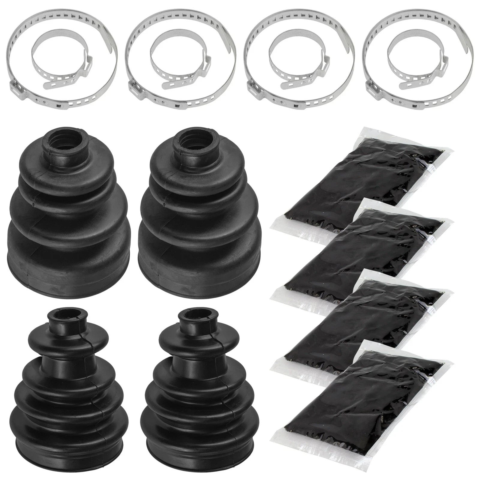 2 Front Axle Inner Outer CV Boot Kits for Polaris Sportsman 450 4X4 2006 2007