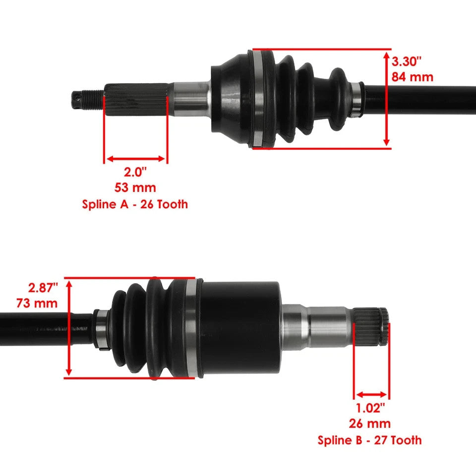 for Polaris Ranger 800 6X6 EFI 2010-2017 Rear Left Right CV Joint Axle w/Bearing