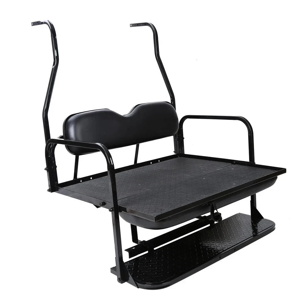 Golf Cart Flip Rear Seat Kit Back W/ Roof Supports For Club Car DS 2000-2013