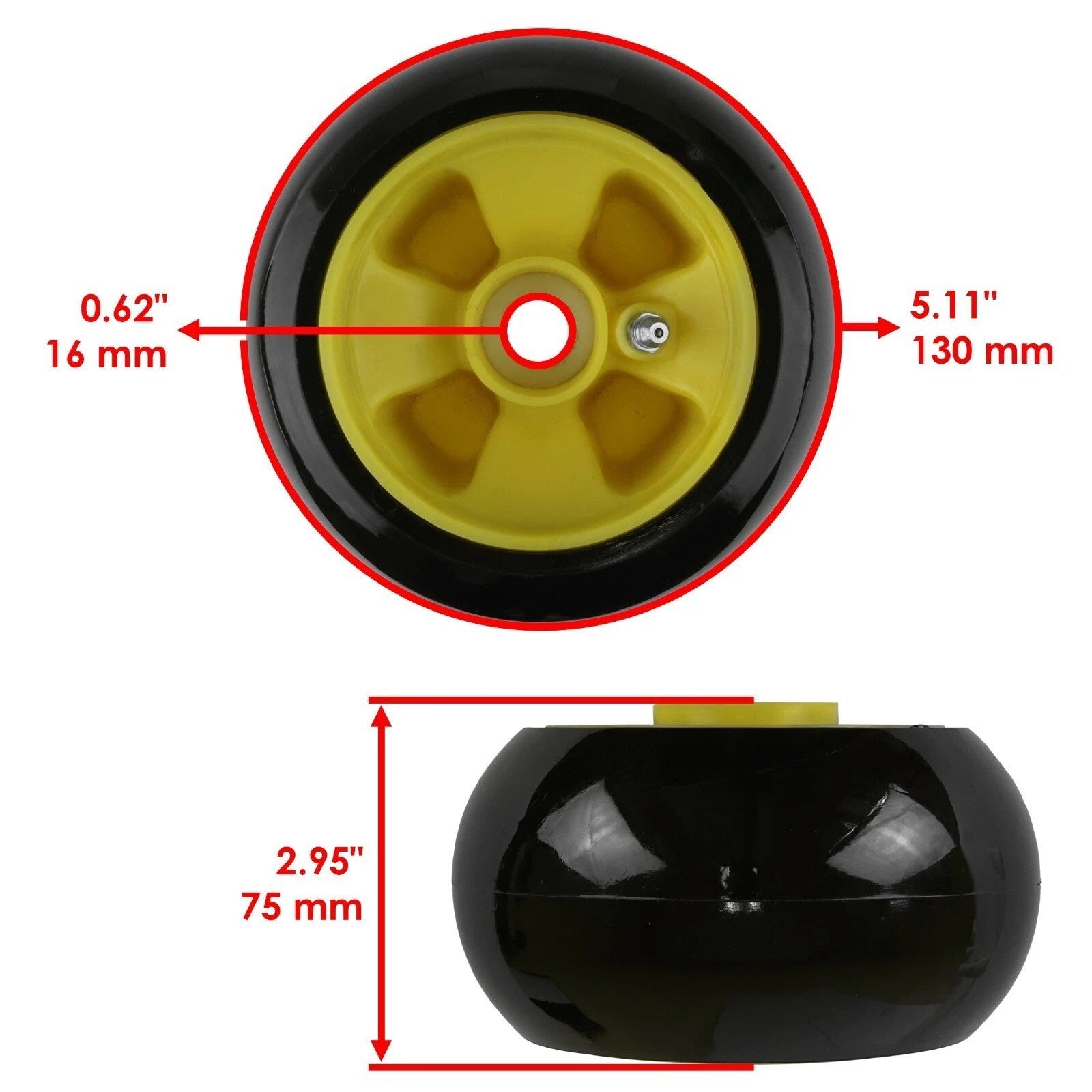 Deck Wheel Kit w/Hub for John Deere 425 445 455 48" 54" M145727 AM115488 4x
