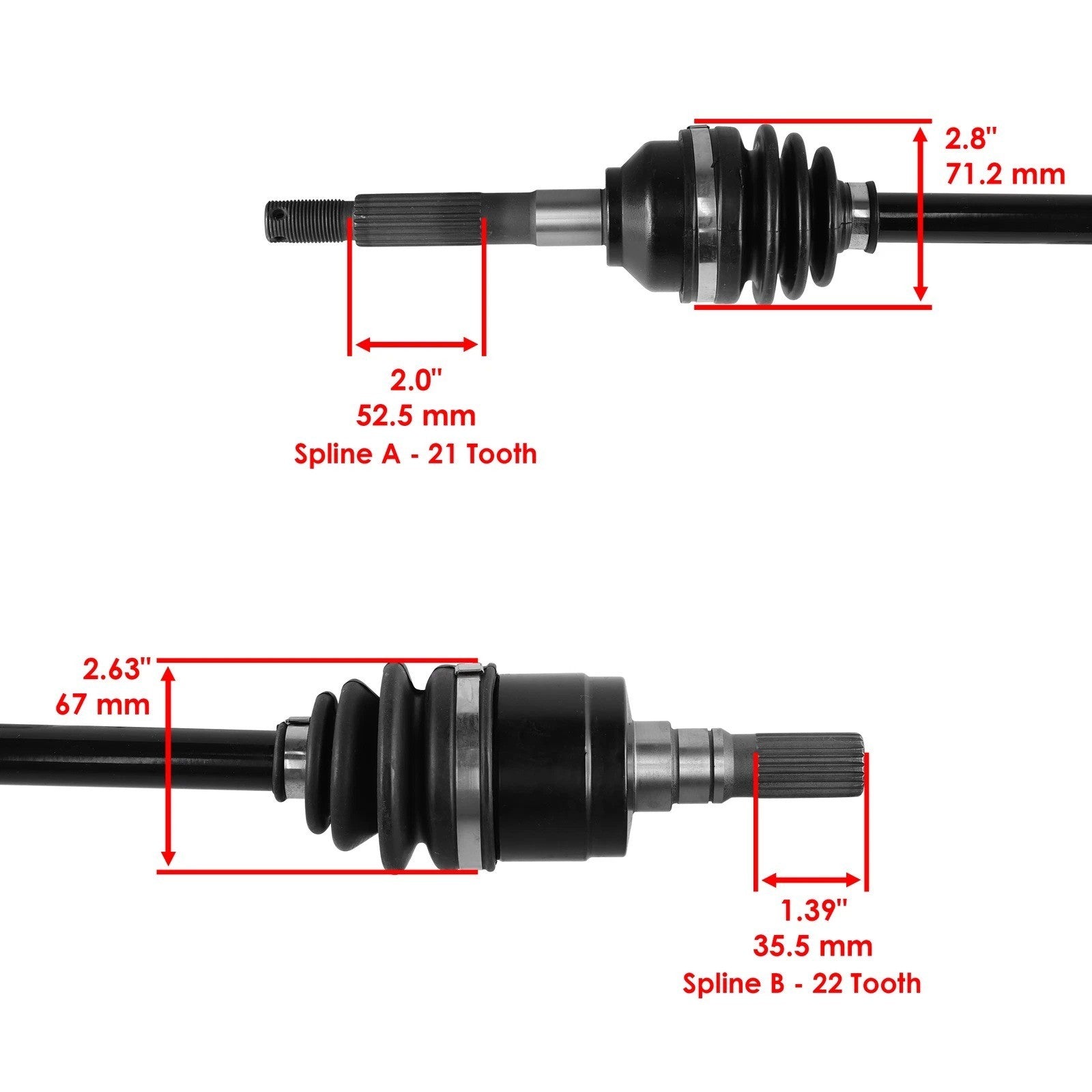 Front Left Complete CV Joint Axle For Kubota RTV900 4X4 Worksite 2004-2011