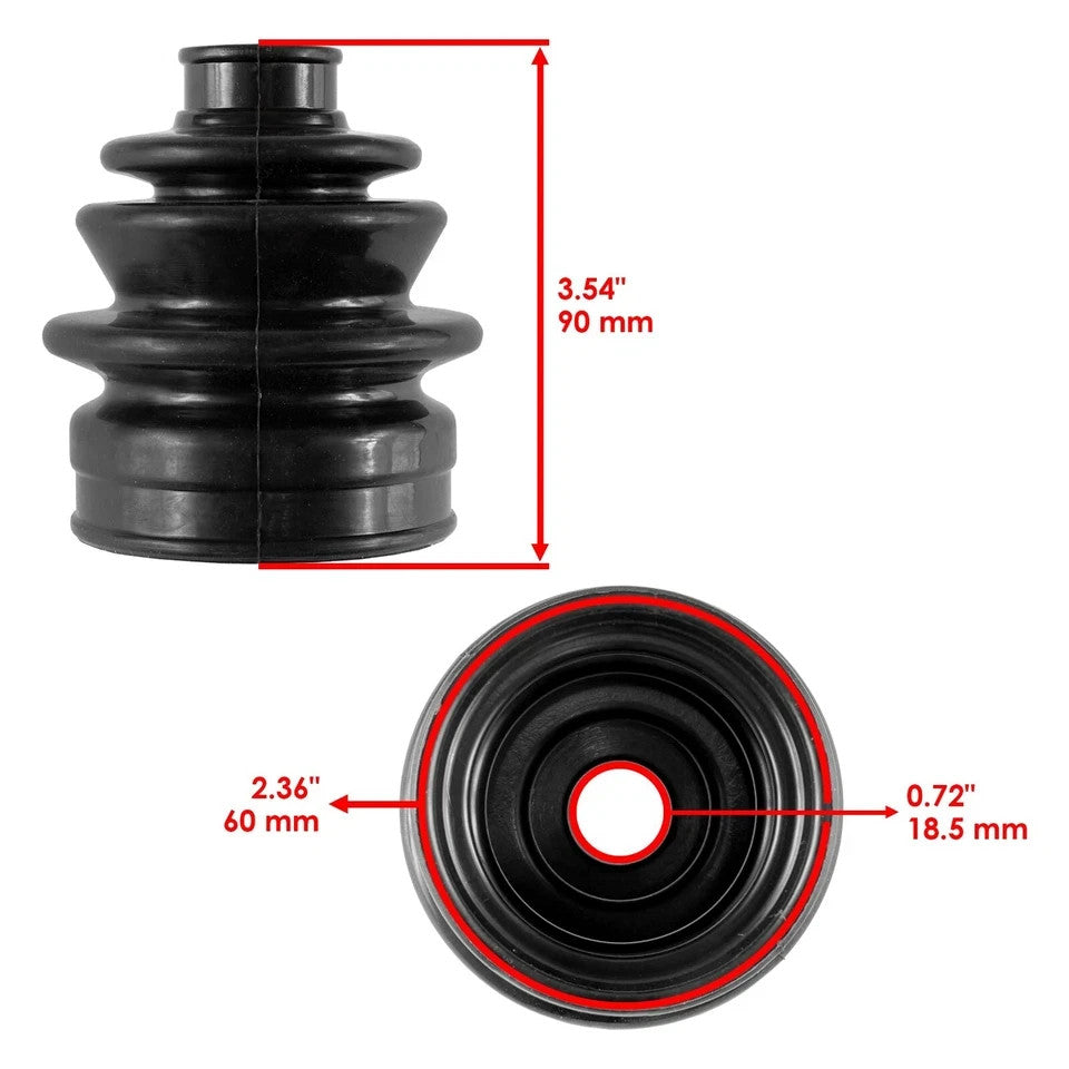 2 Rear Axle Inner Outer CV Boot Kit for Yamaha Grizzly 450 YFM450 4X4 2011-2014