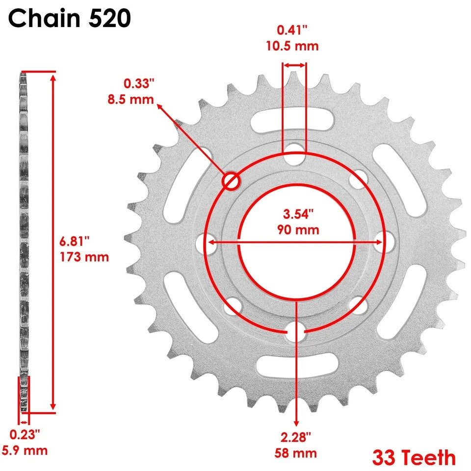 Drive Chain & Sprockets Kit for Honda CB250 Nighthawk 250 1991-2008