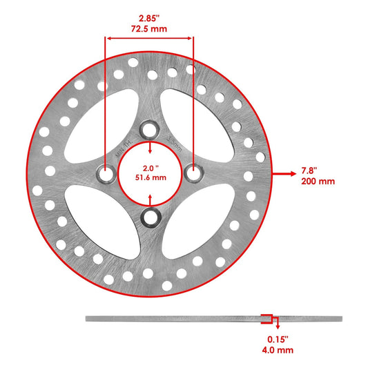 Rear Brake Disc Rotor with Pads For Yamaha Raptor 700 700R YFM700R SE 2013-2024