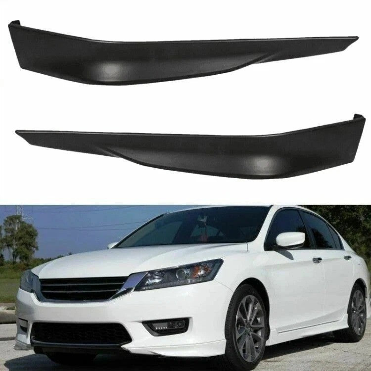 Matte Black Front + Rear Bumper Spoiler Lip For 2013-2015 Honda Accord 4DR HFP