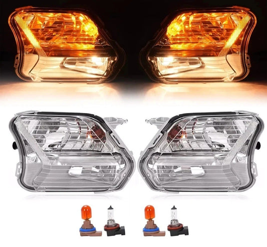 LH+RH Front Fog Lights Turn Signal Lamp With Bulb For Ford Escape Kuga 2017-2019