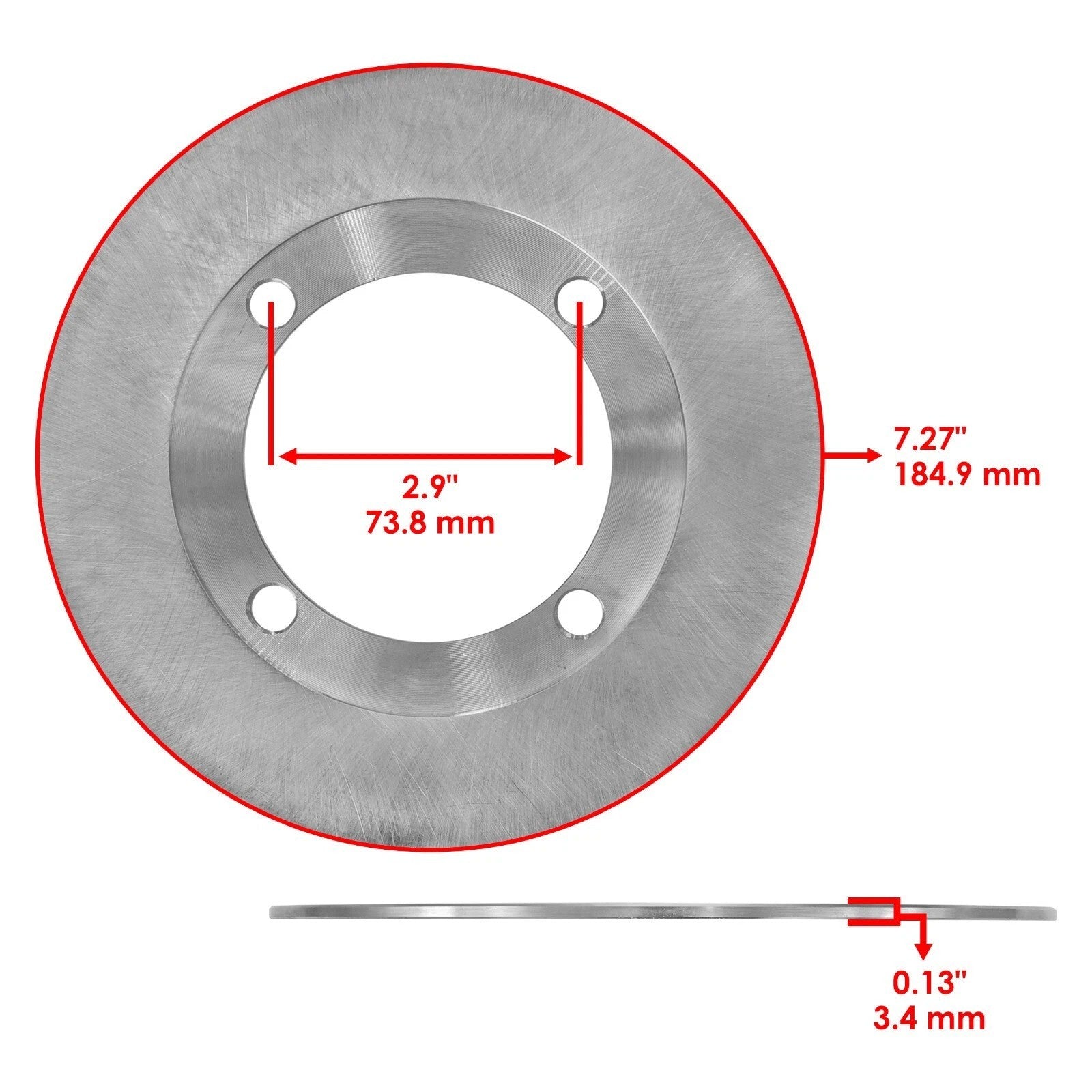 Rear Brake Caliper And Disc Rotor W/Pad For Yamaha Rhino 700 YXR700 4X4 2008-13