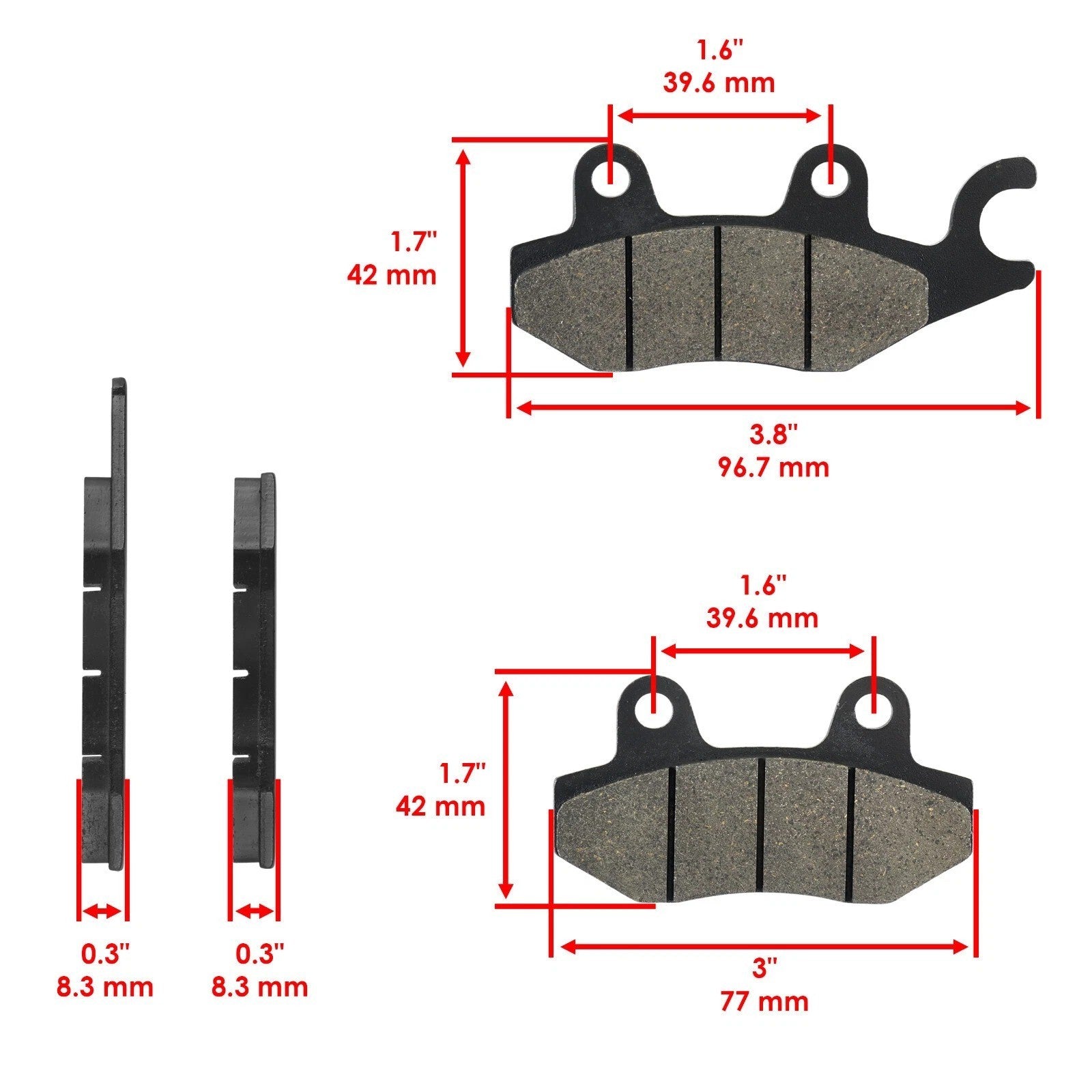 Front Rear Brake Pads for Kawasaki KL650 KLR650 2008-2024