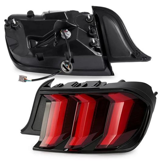 HECASA LED Sequential Tail Lights For Ford Mustang 2015-2023 Brake Lamp Red Lens