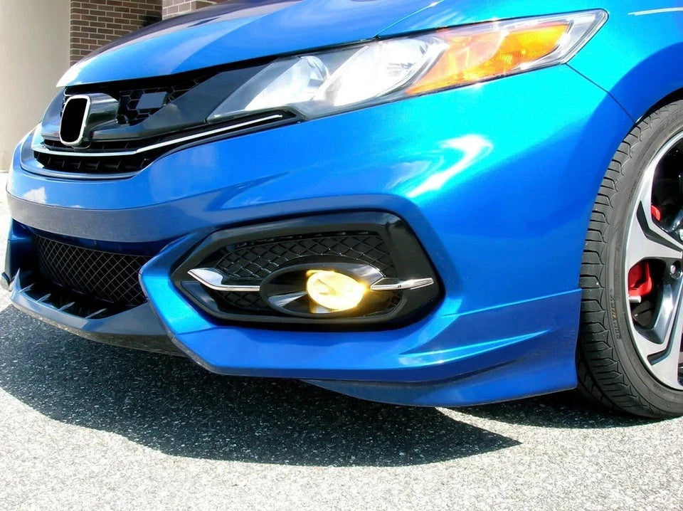 Front Bumper Spoiler Splitter Lip For 2014-2015 Honda Civic Coupe HFP-Style 2pc