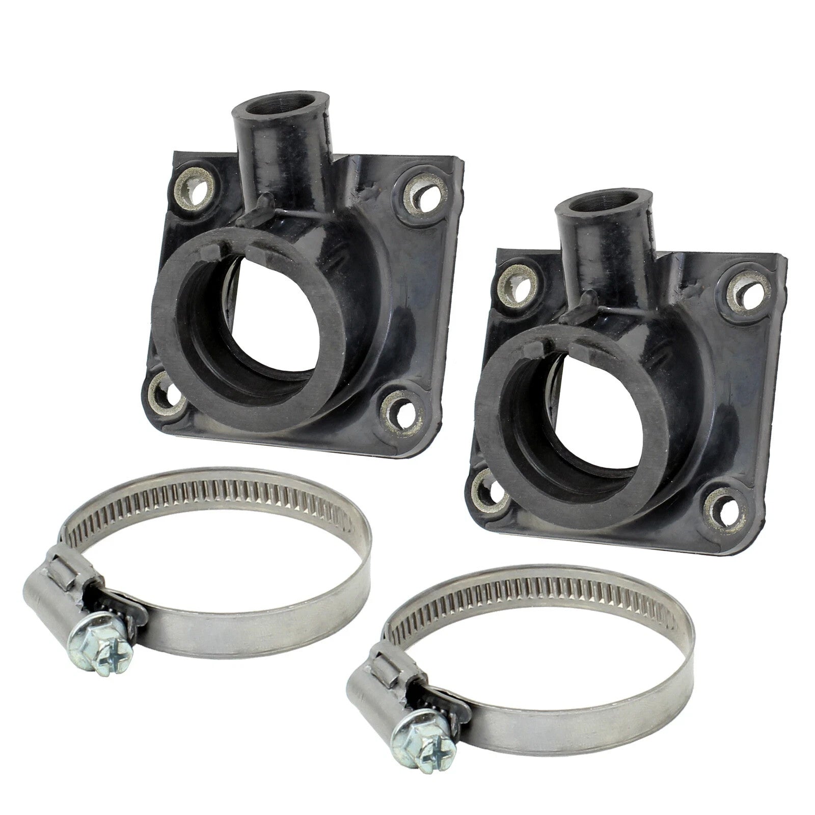 Set of 2 Carburetor Intake Boots Joints W/Clamps for Yamaha Rz350 1984-1985