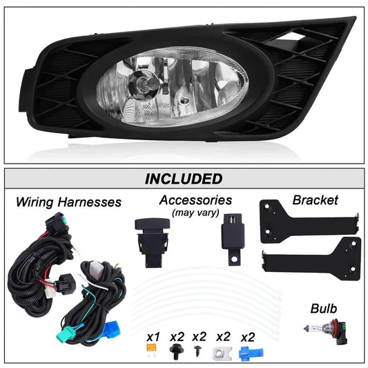 Bumper Driving Fog Lights Lamps Chrome LH+RH For Honda Odyssey 08-10 w/Switch