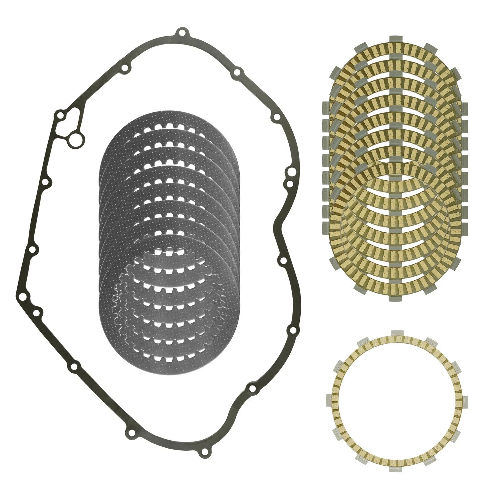 Clutch Friction Steel Plates and Gasket Kit for Yamaha V Star 1300 XVS13 07-17
