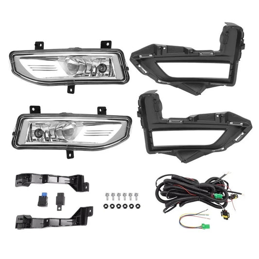 Fit 2017-2020 19 Nissan Rogue S SL SV Fog Lights Lamps w/ Switch Bezel Bulbs Kit