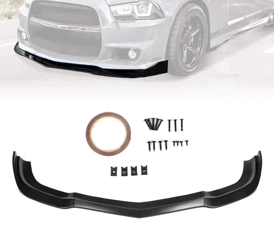 Fits 2011-2014 Dodge Charger SRT8 Matte Black Front Bumper Lip Spoiler Splitter
