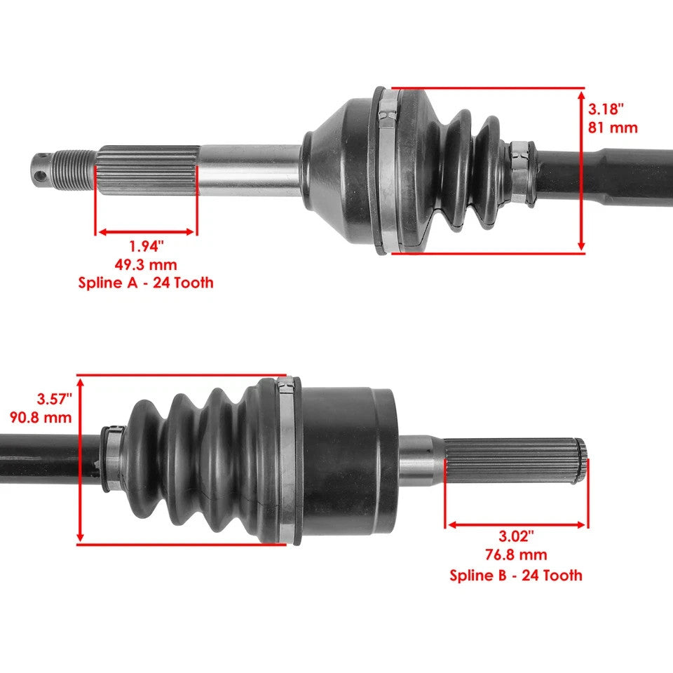 for Kawasaki Teryx 750 KRF750 4X4 2008-11 Front and Rear Complete CV Joint Axles