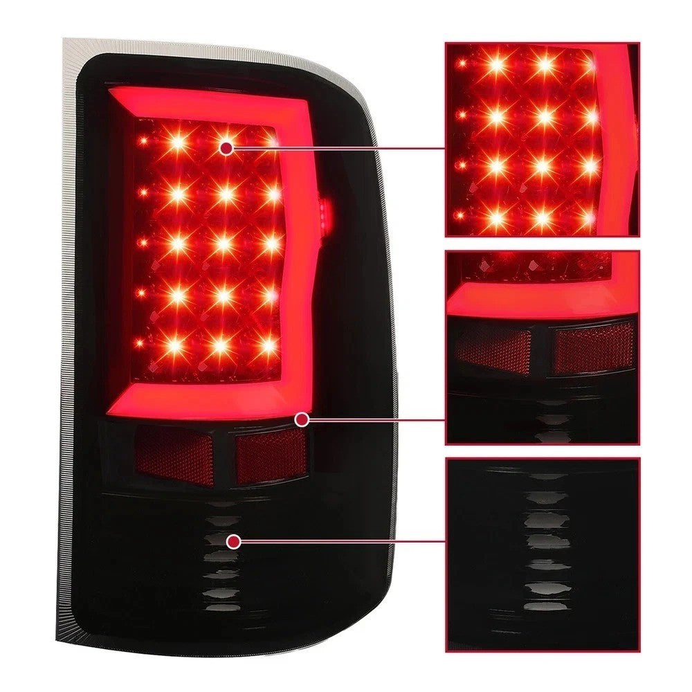 Black Smoked For 2007-2013 2014 GMC Sierra 1500 2500HD 3500HD LED Tail Lights