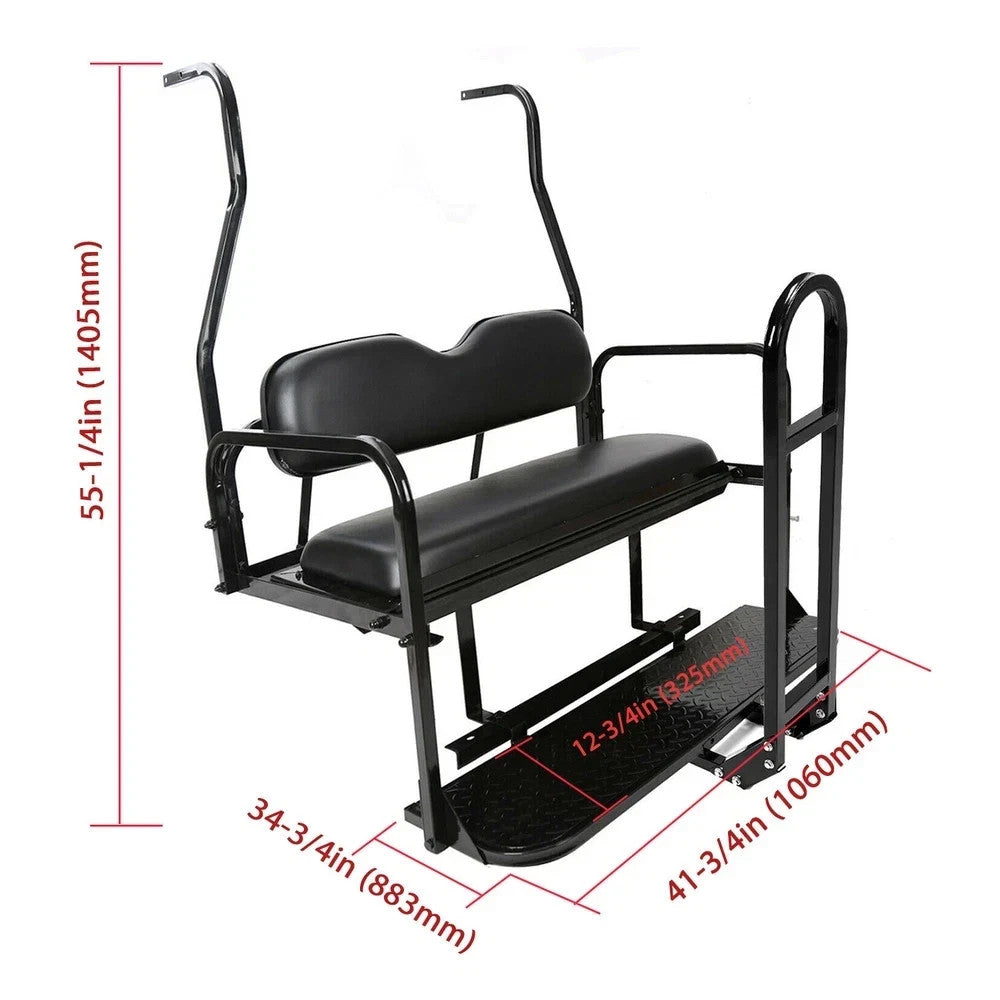 For 2000-2013 Club Car DS Rear Seat Kit Golf Cart Back Seat 400 lbs w/ Grab Bar